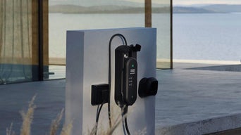 EV charger mounted on a white wall