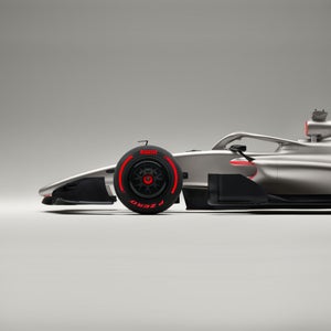 Perfil lateral do Audi R26 Concept destacando seus sidepods.