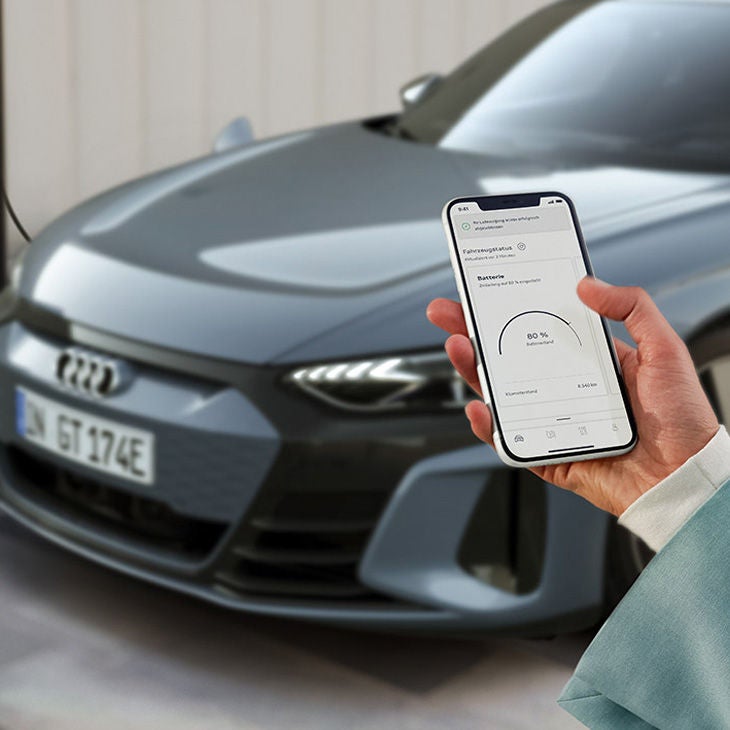 Foto de myAudi app, la aplicación para controlar la carga eléctrica de Audi. 