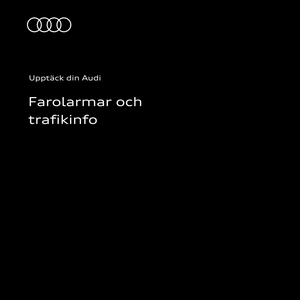 Varningar och trafikinformation i realtid: Instruktionsvideon använder tydliga animationer och skärmbilder för att visa hur du får varningar och trafikinformation i realtid.