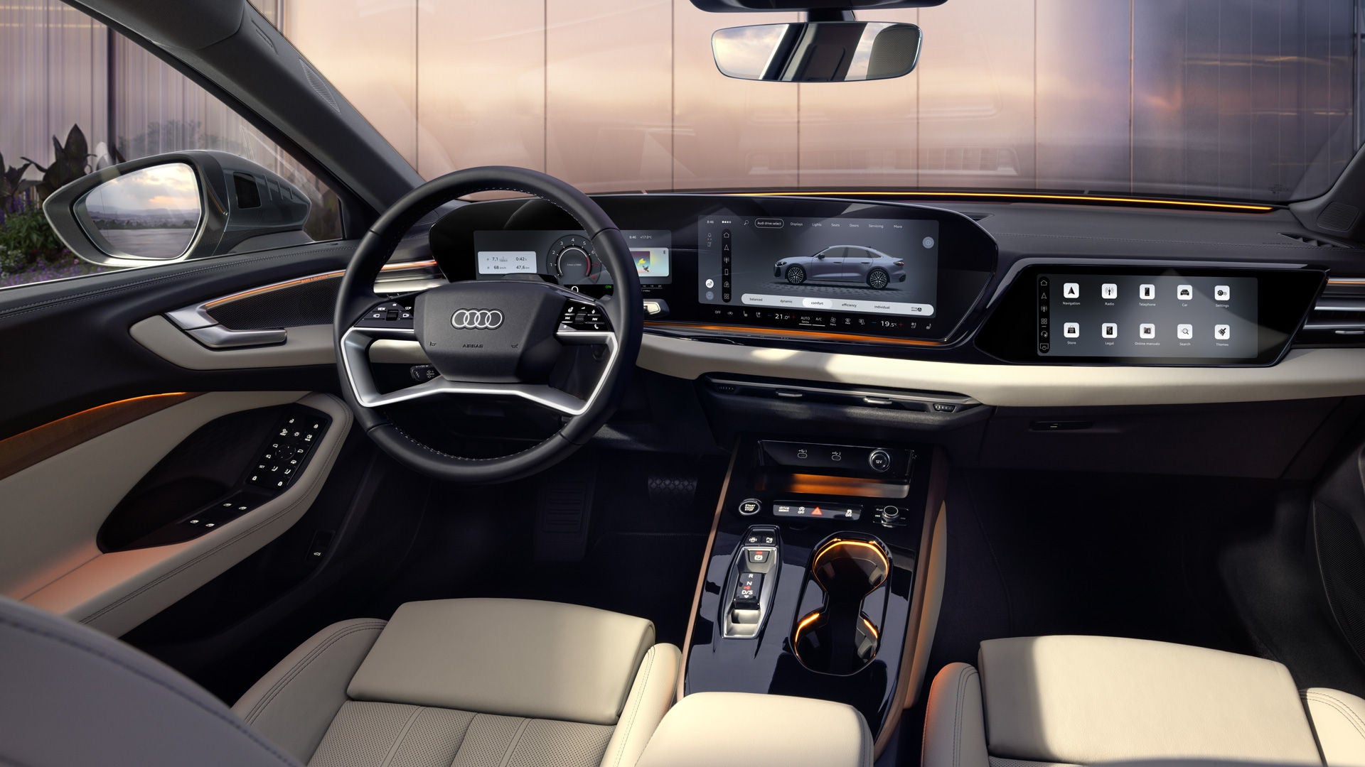 Foto del interior del Audi A5 Avant.
