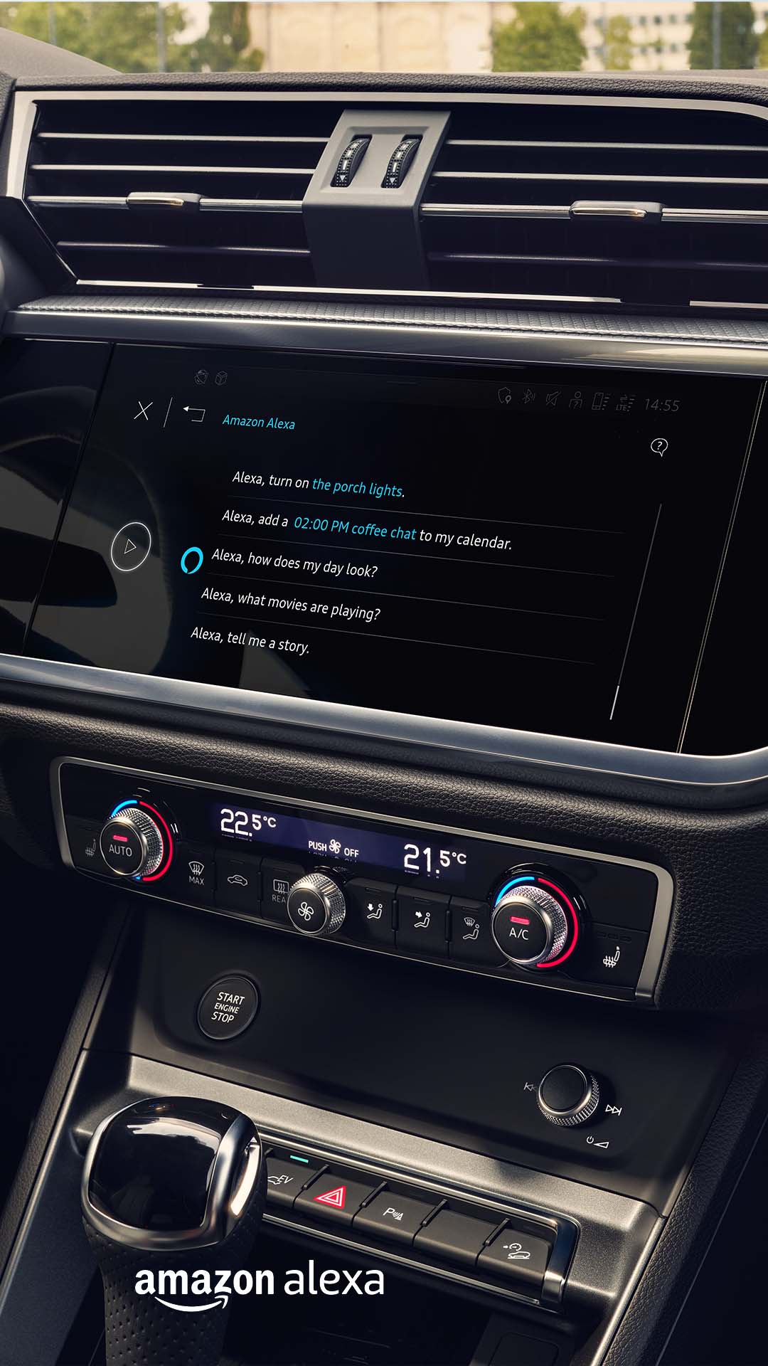 Bildschirm mit Interface von Amazon Alexa