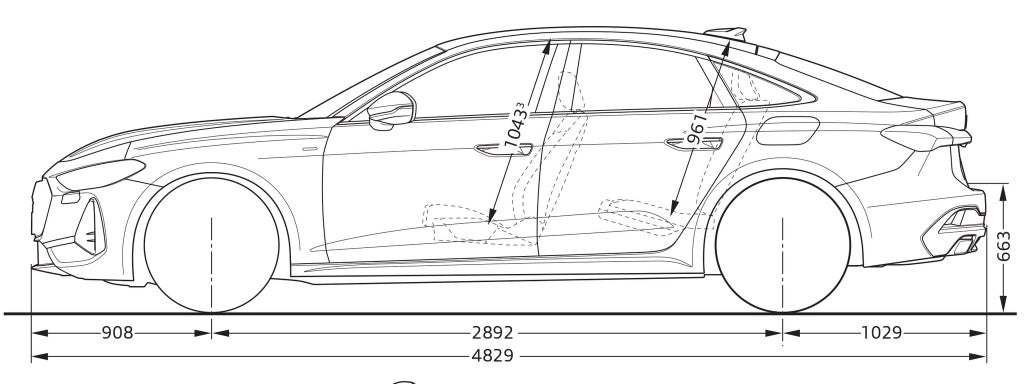 A5 e-hybrid från sidan