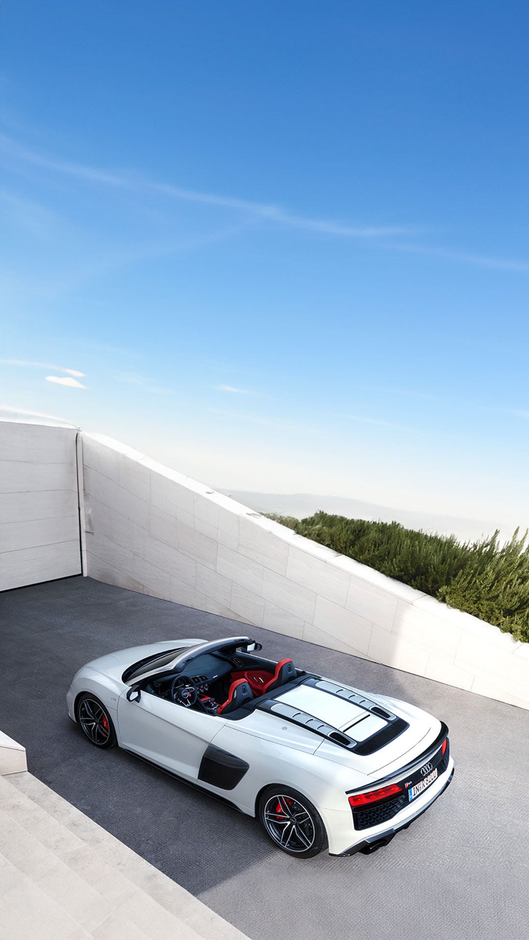 Foto de un Audi spyder, un descapotable deportivo con dos asientos. 