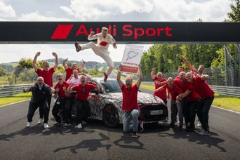 Celebrating an Audi Sport win