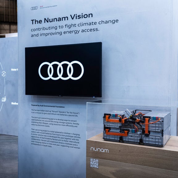 Ausgestellte Audi-Stücke beim Greentech Festival 2022