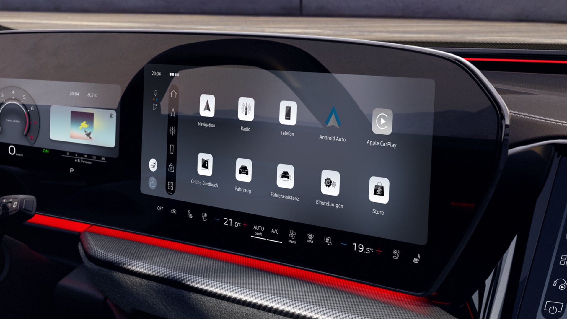 Nahaufnahme des MMI touch-Displays im Cockpit des SQ5 Sportback.