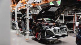 A car is dismantled during production