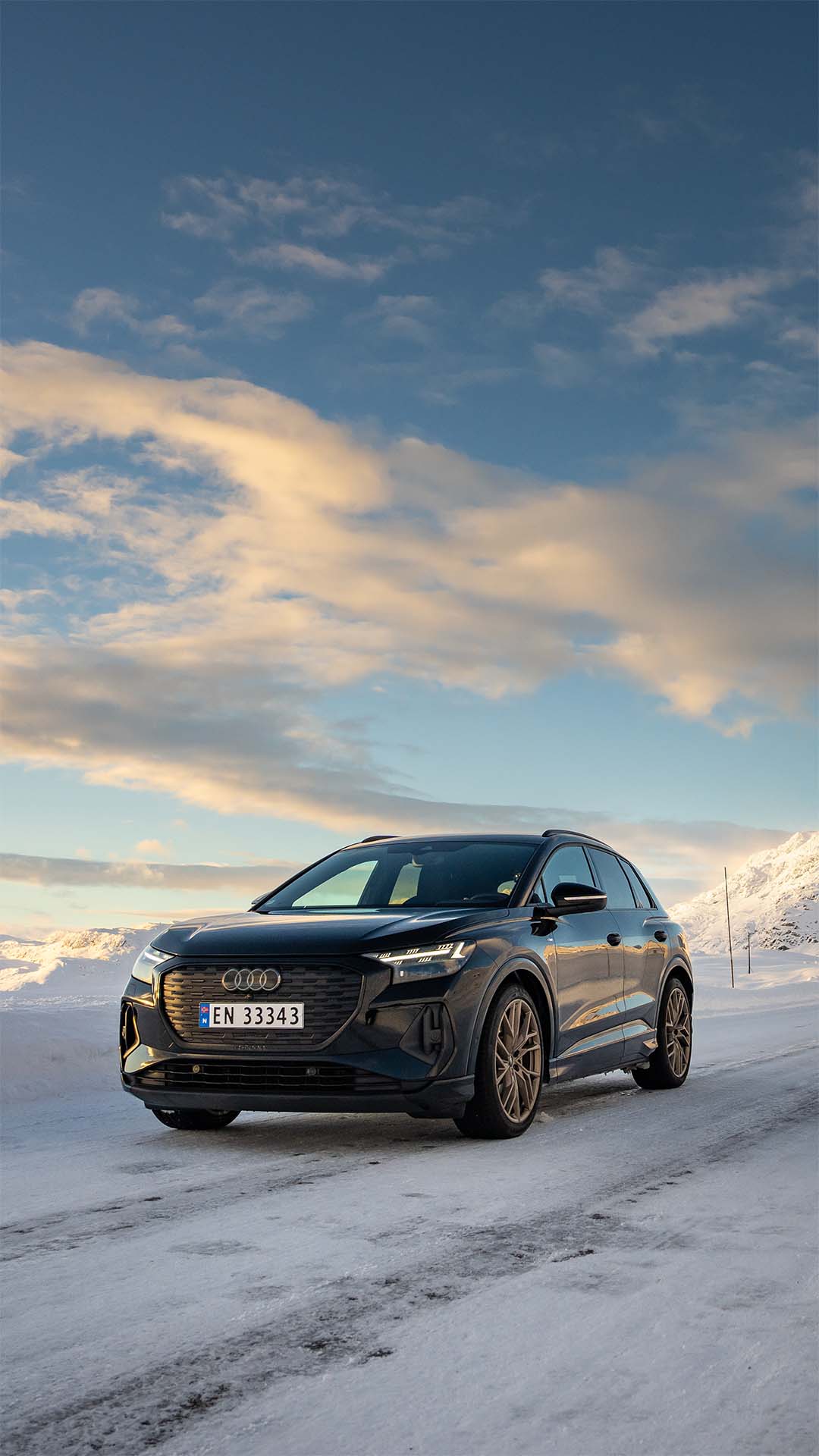 Audi Q4 e-tron i vinterlandskap