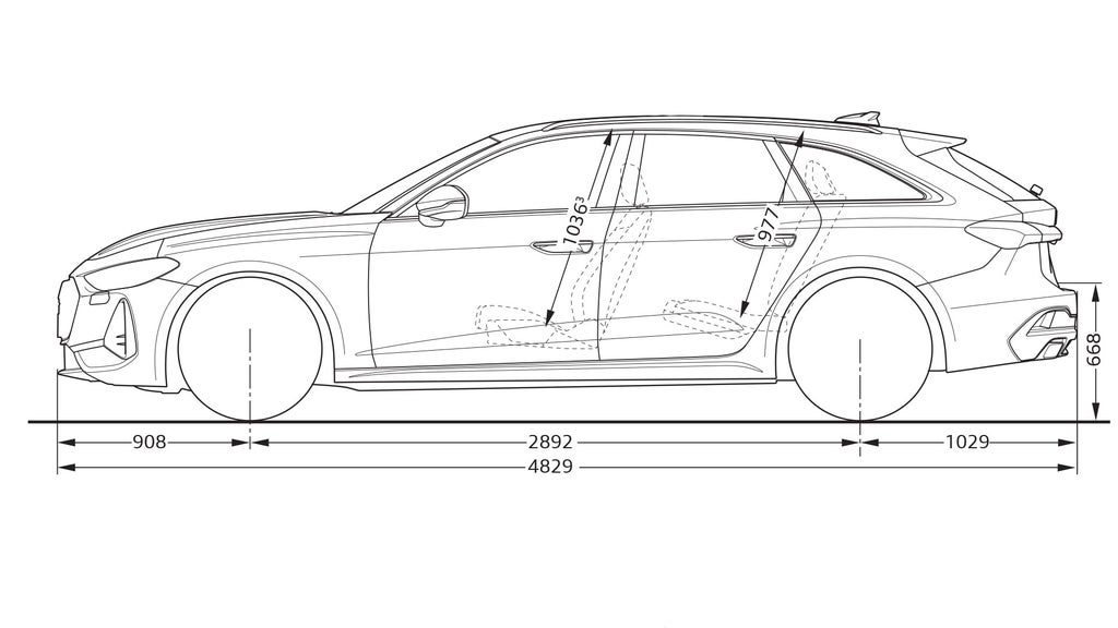 Mått från sidan A5 Avant 