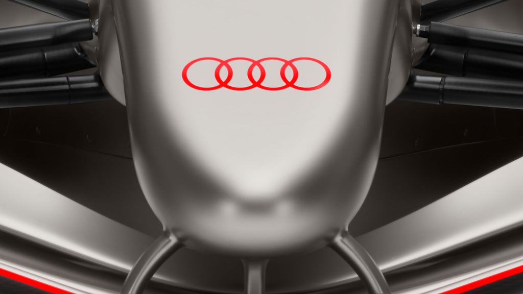 Close-up detail of the front of the Audi R26 Concept.