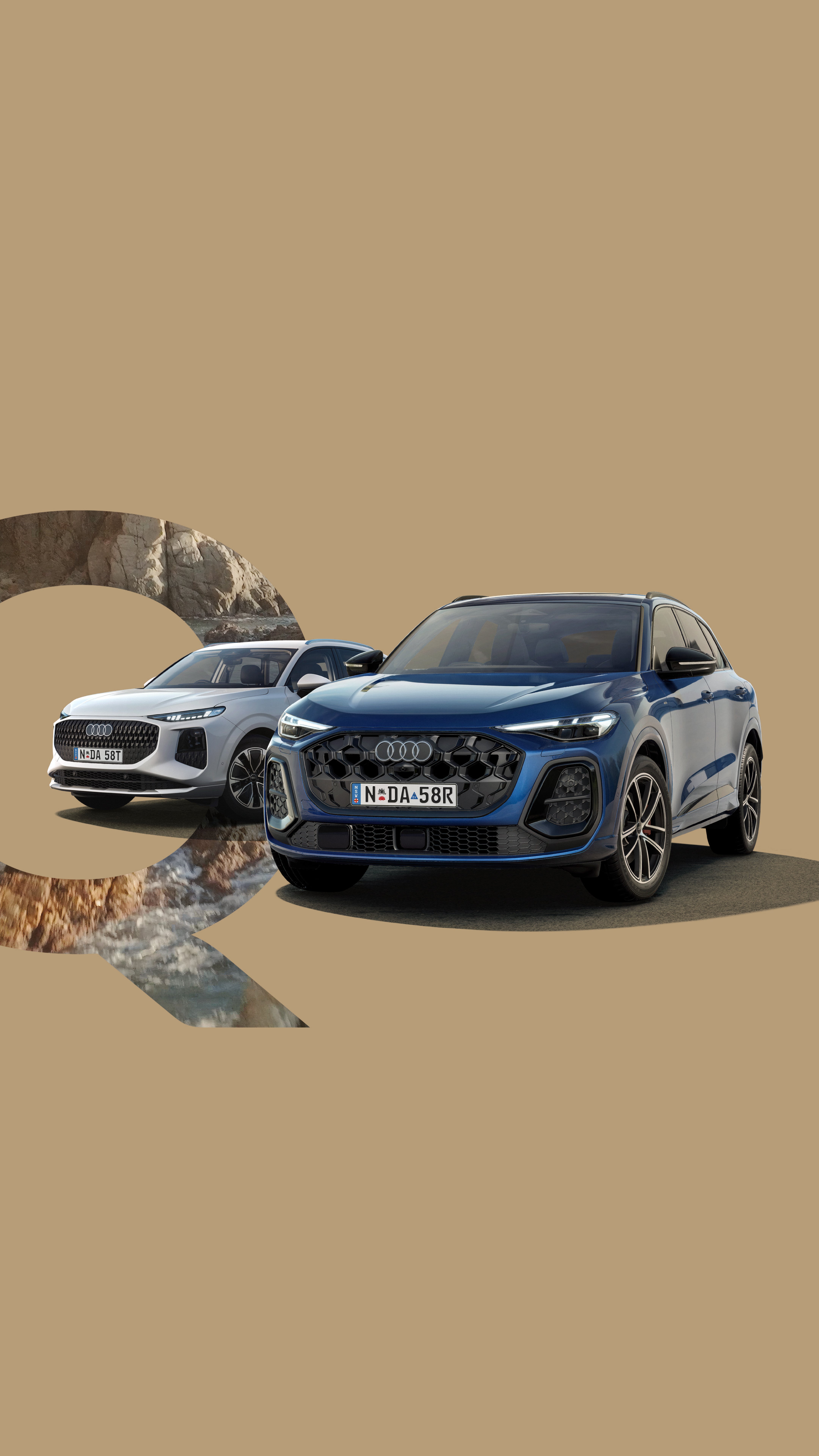 Audi SUVs arrayed in front of beige background