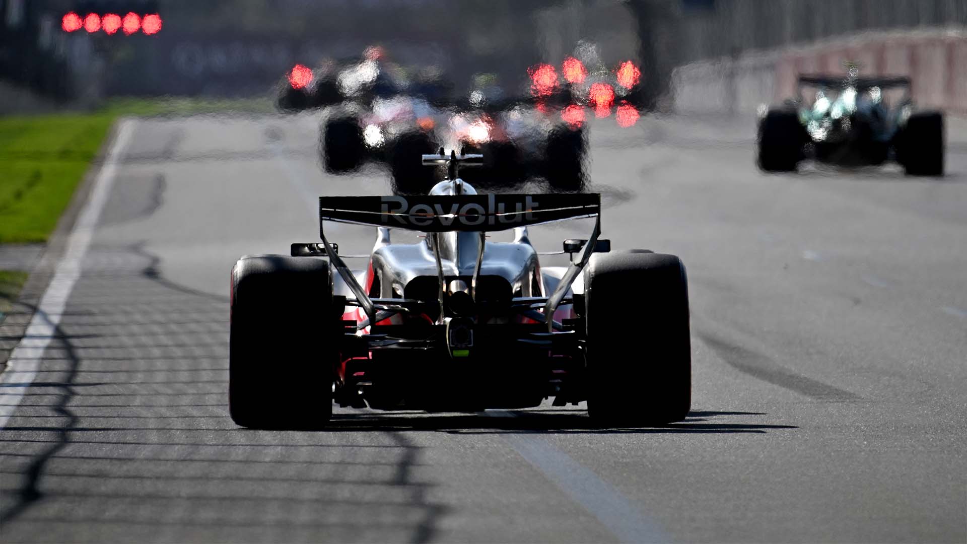 A picture showing the Audi R26 on the race track in Australia.
