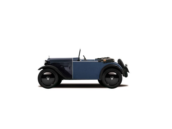 Illustration of a blue DKW Front F 1 against a white background