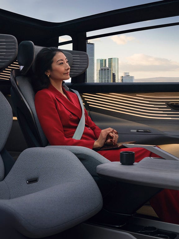 View of the rear left seat. The large window areas make it easy to see the surroundings.