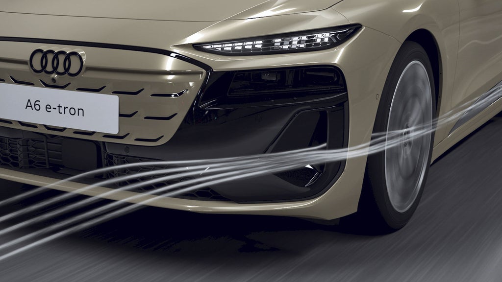 Simulering av luftgardinens luftstrøm på Audi A6 e-tron.