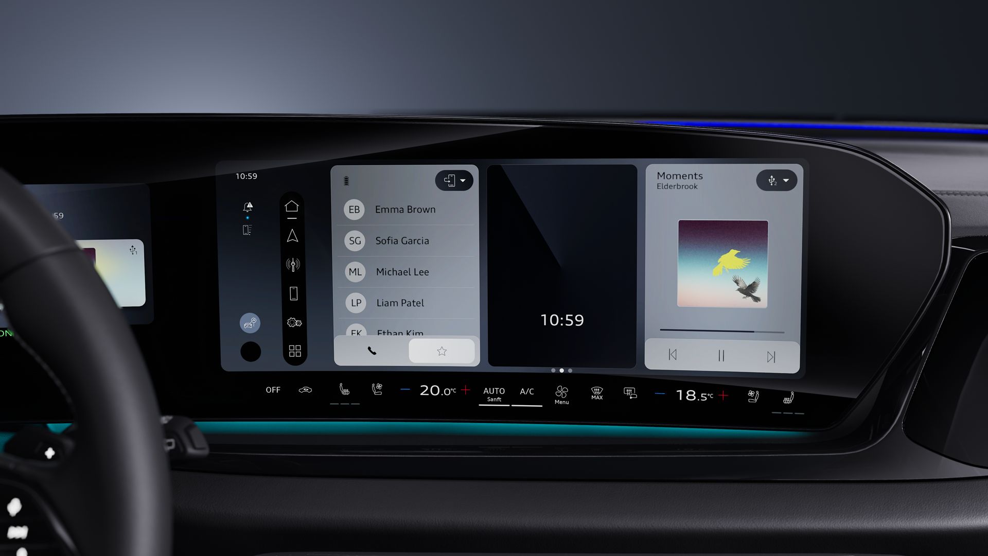 Nahaufnahme des MMI touch displays.