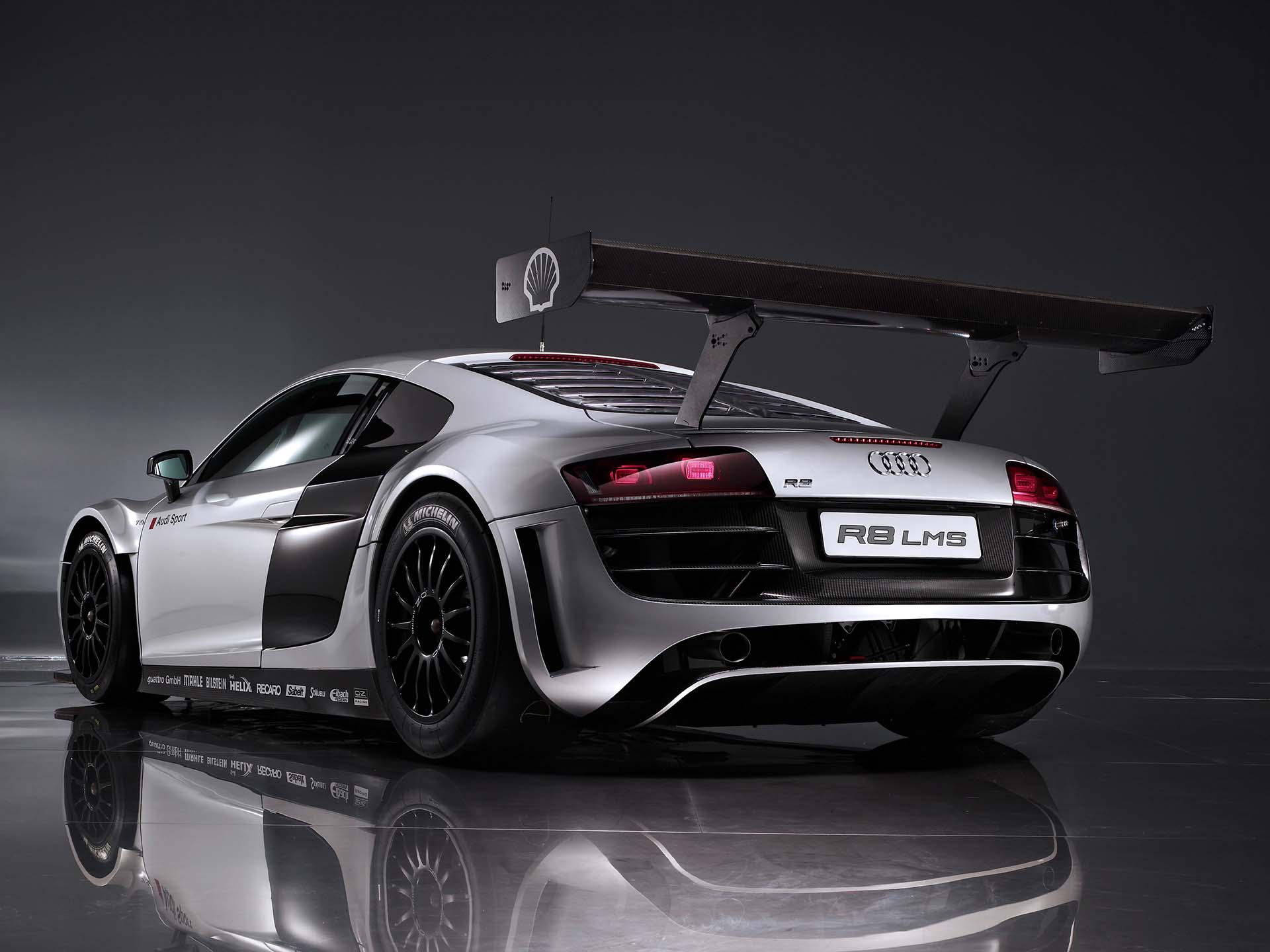 A studio picture showing the original Audi R8 LMS.
