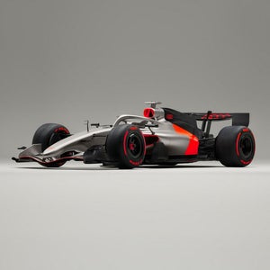 少し前方から角度をつけて見たAudi R26 Conceptのサイドビュー。