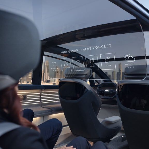 Pantalla de entretenimiento OLED que permite ver una película o realizar una videoconferencia. 