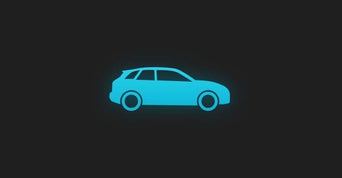 Illustration of an Audi vehicle in blue colour on a black background
