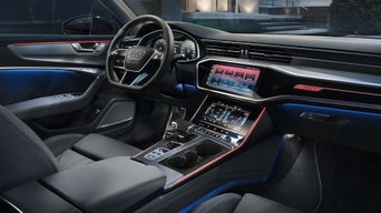 Atmospheric cockpit view with the Audi themes
