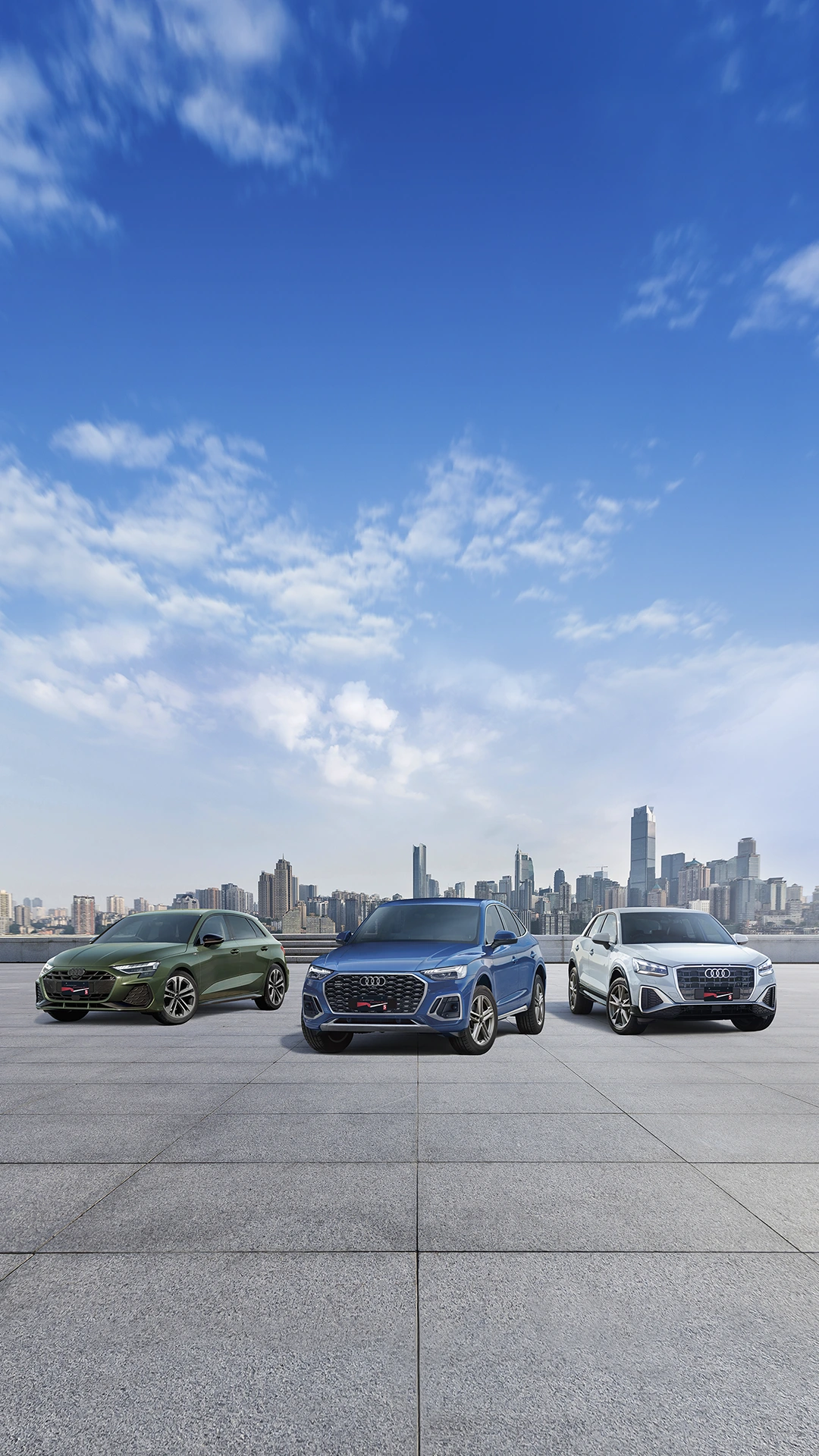 横並びになっている3台のAudi認定中古車