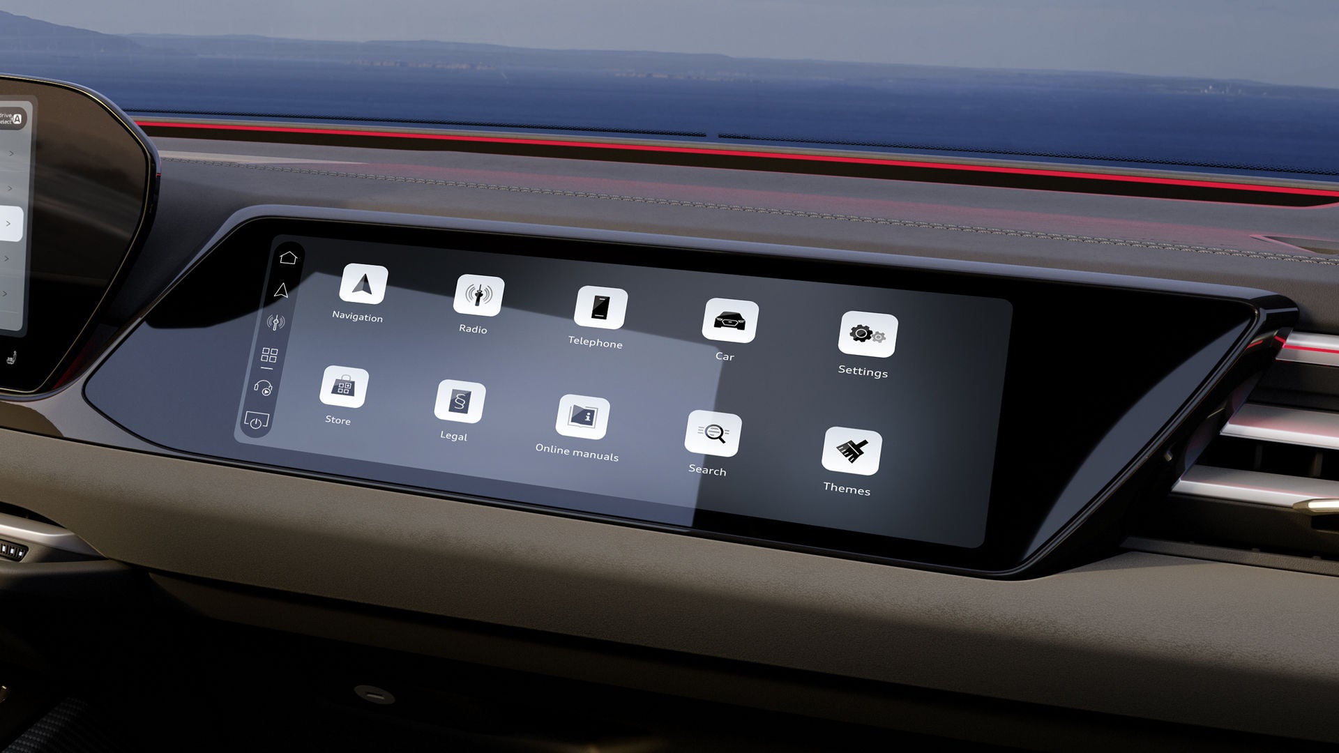 Close-up of the MMI front-passenger display.