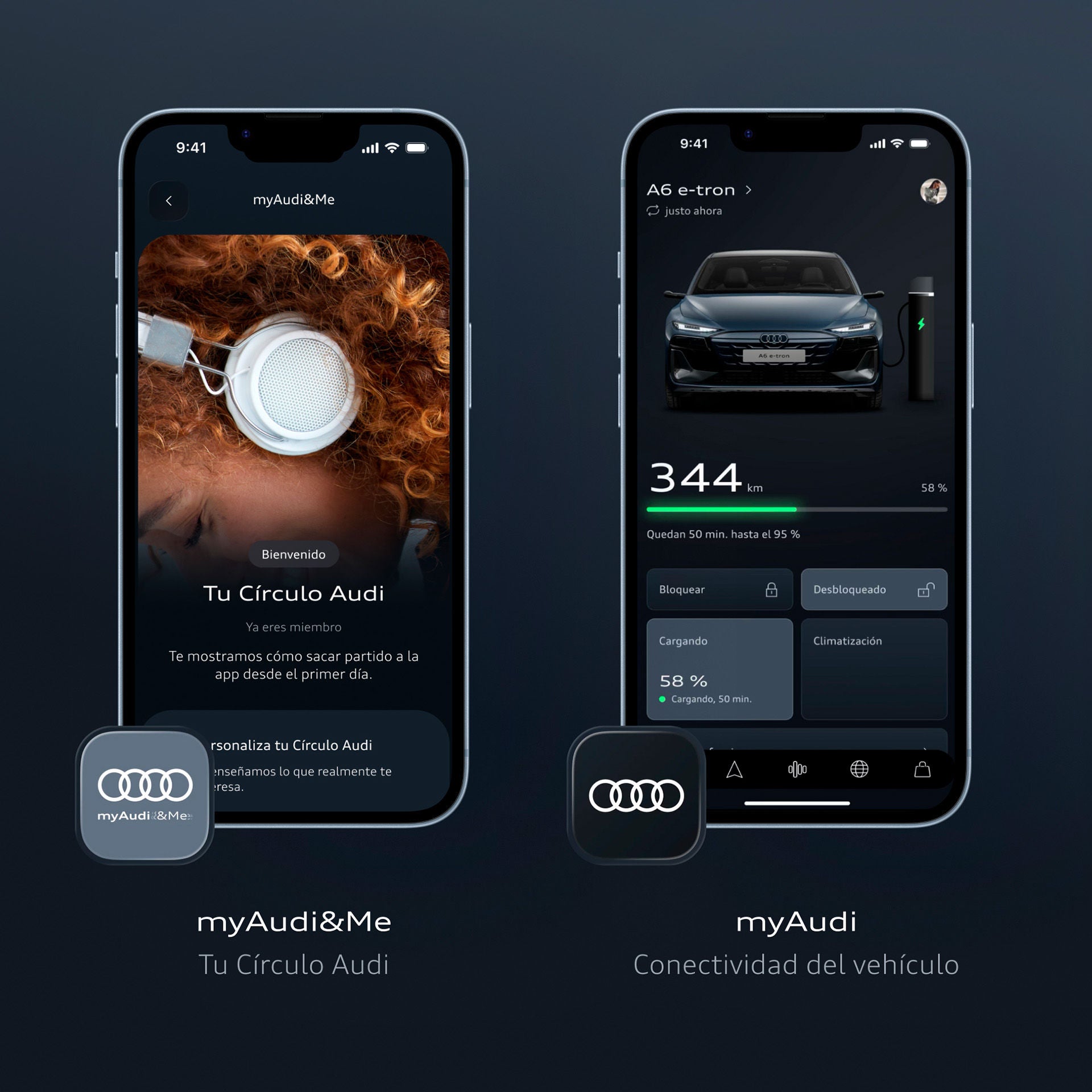 App myAudi&Me y app myAudi. 