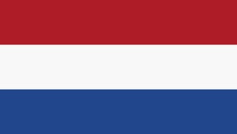 Three horizontal stripes in red, white and blue from top to bottom form the Dutch flag.