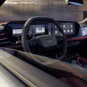 Close-up of the panoramic display in the cockpit of the S5 Avant.