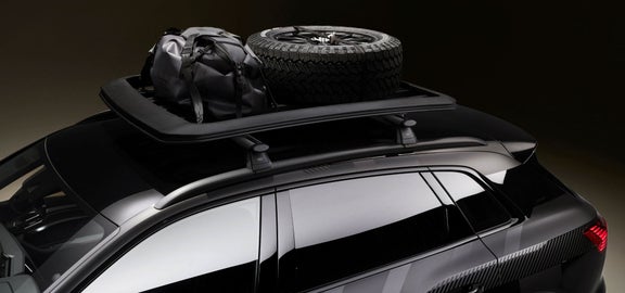 The roof rack on the Audi Q8 e-tron edition Dakar.