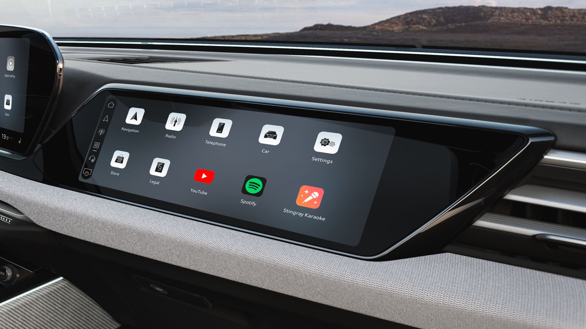 Close-up of the MMI front-passenger display.
