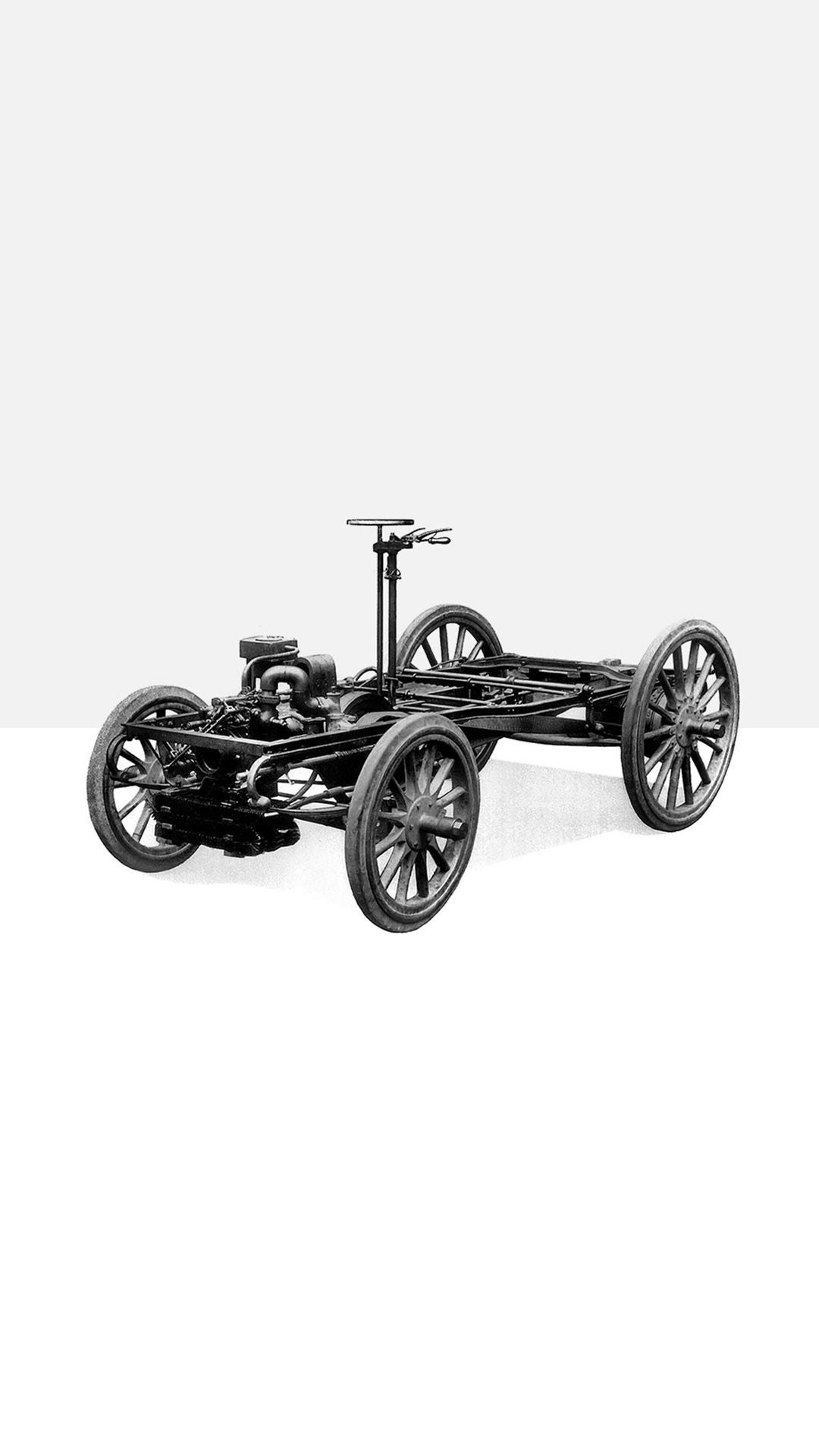 Illustration des Horch 1 auf einem grau-weißen Hintergrund