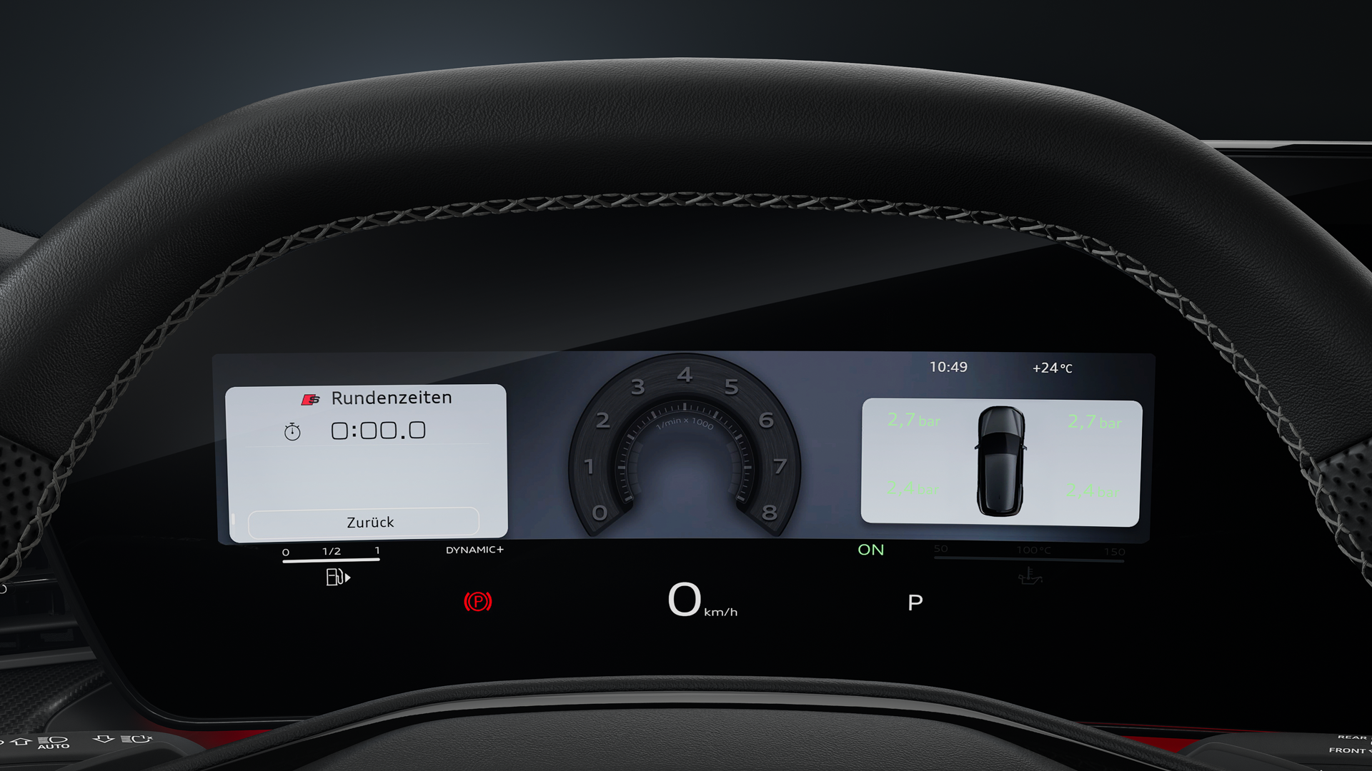 Nahaufnahme des Audi virtual cockpit plus.