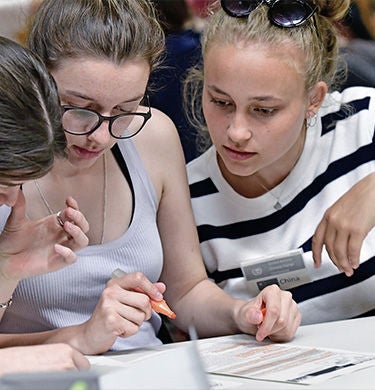Students at the climate conference