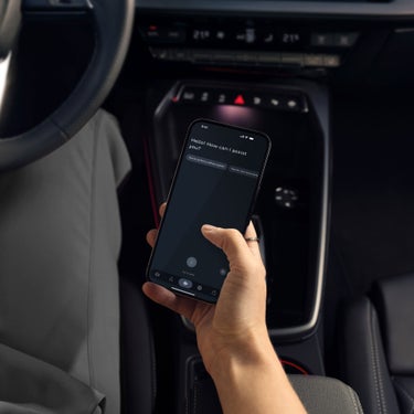 Foto del asistente virtual con inteligencia artificial Audi assistant de myAudi app.