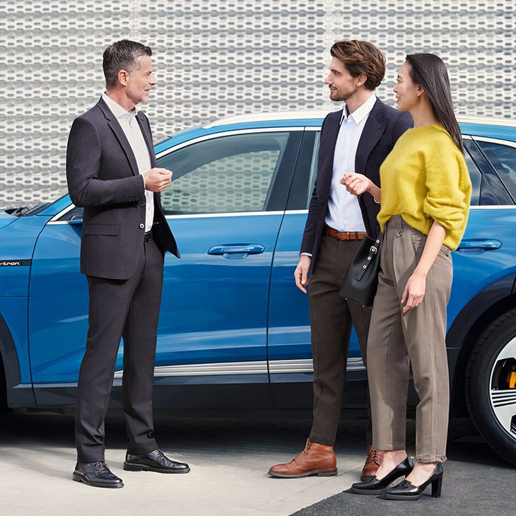 Foto de un Servicio Oficial Audi ofreciendo un servicio de mantenimiento periódico.