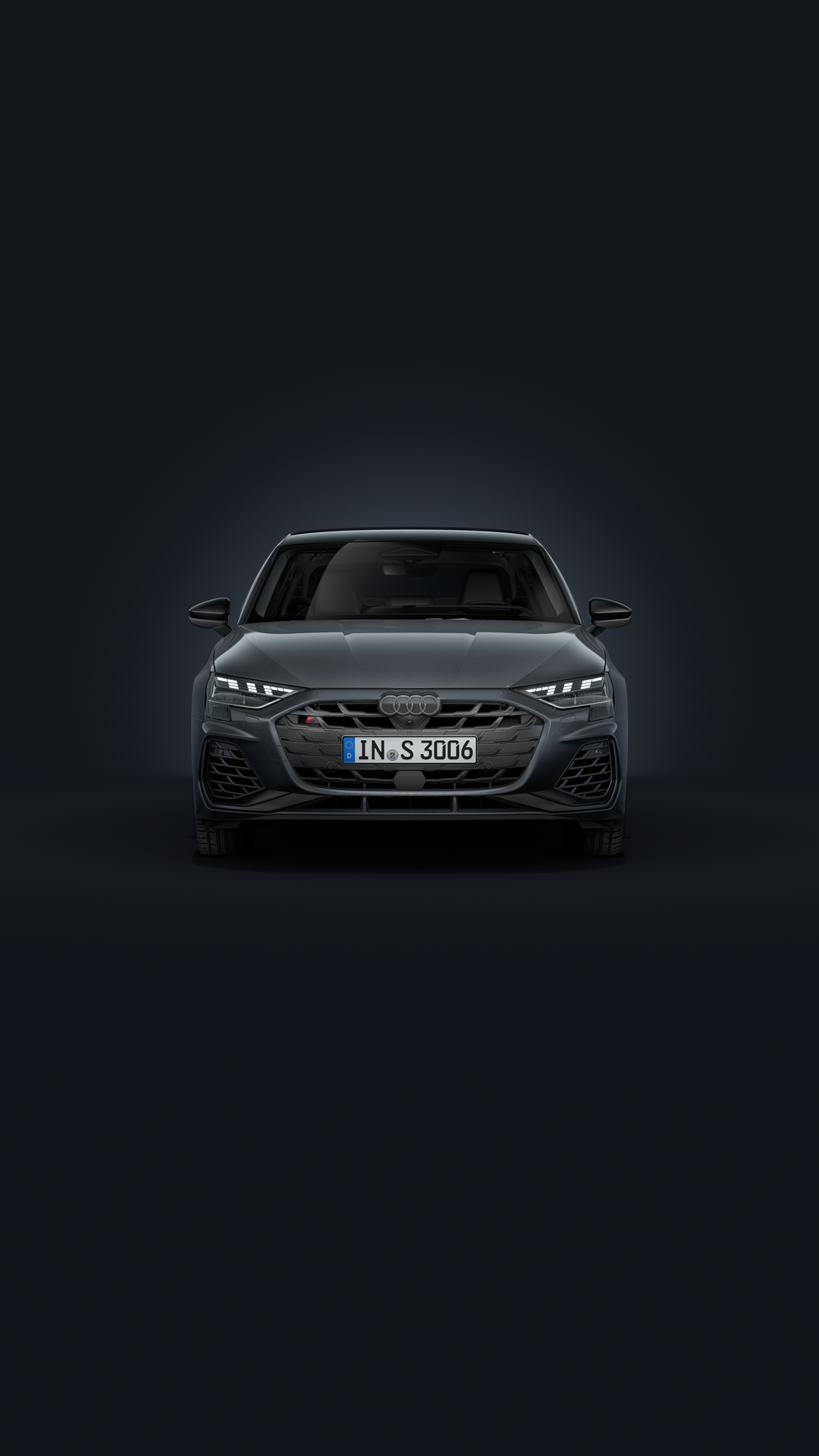 De S3 Limousine tegen een zwarte achtergrond.