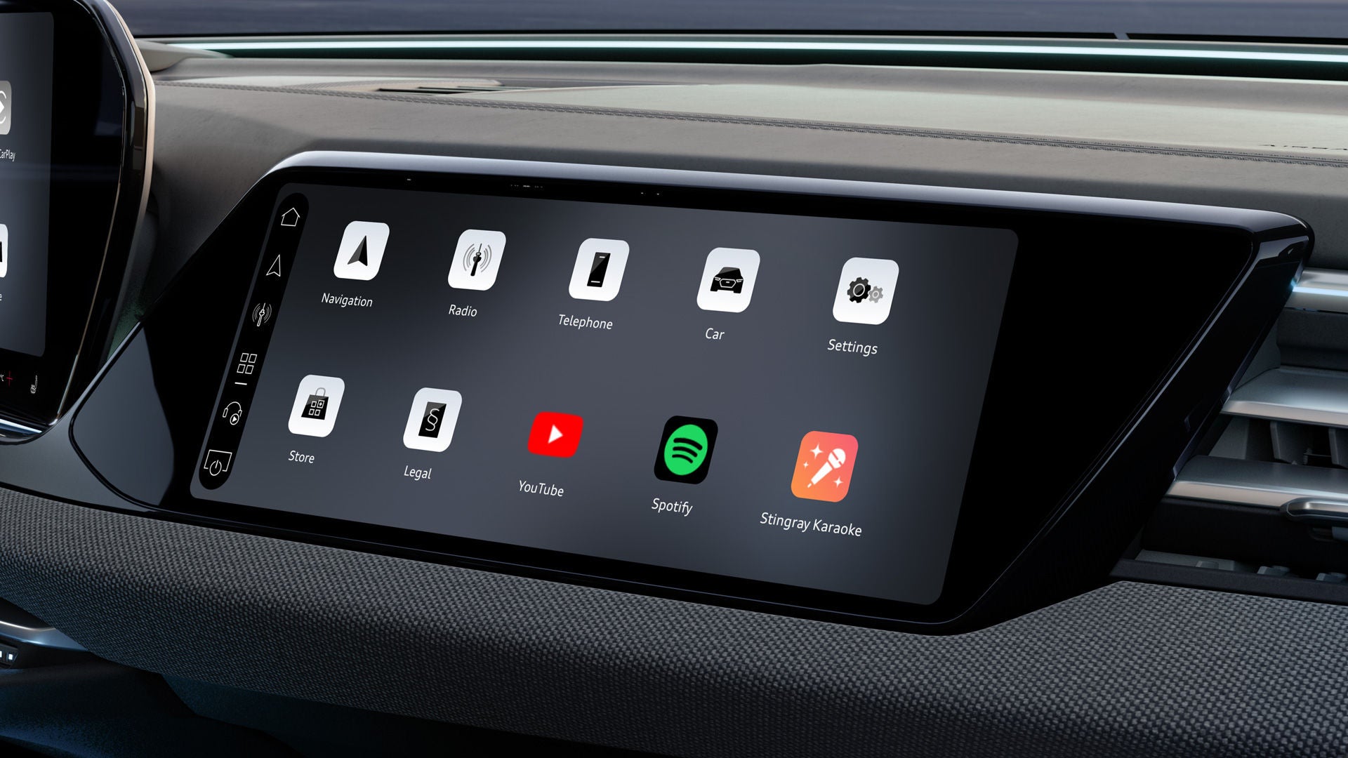 Närbild på MMI passagerardisplay.