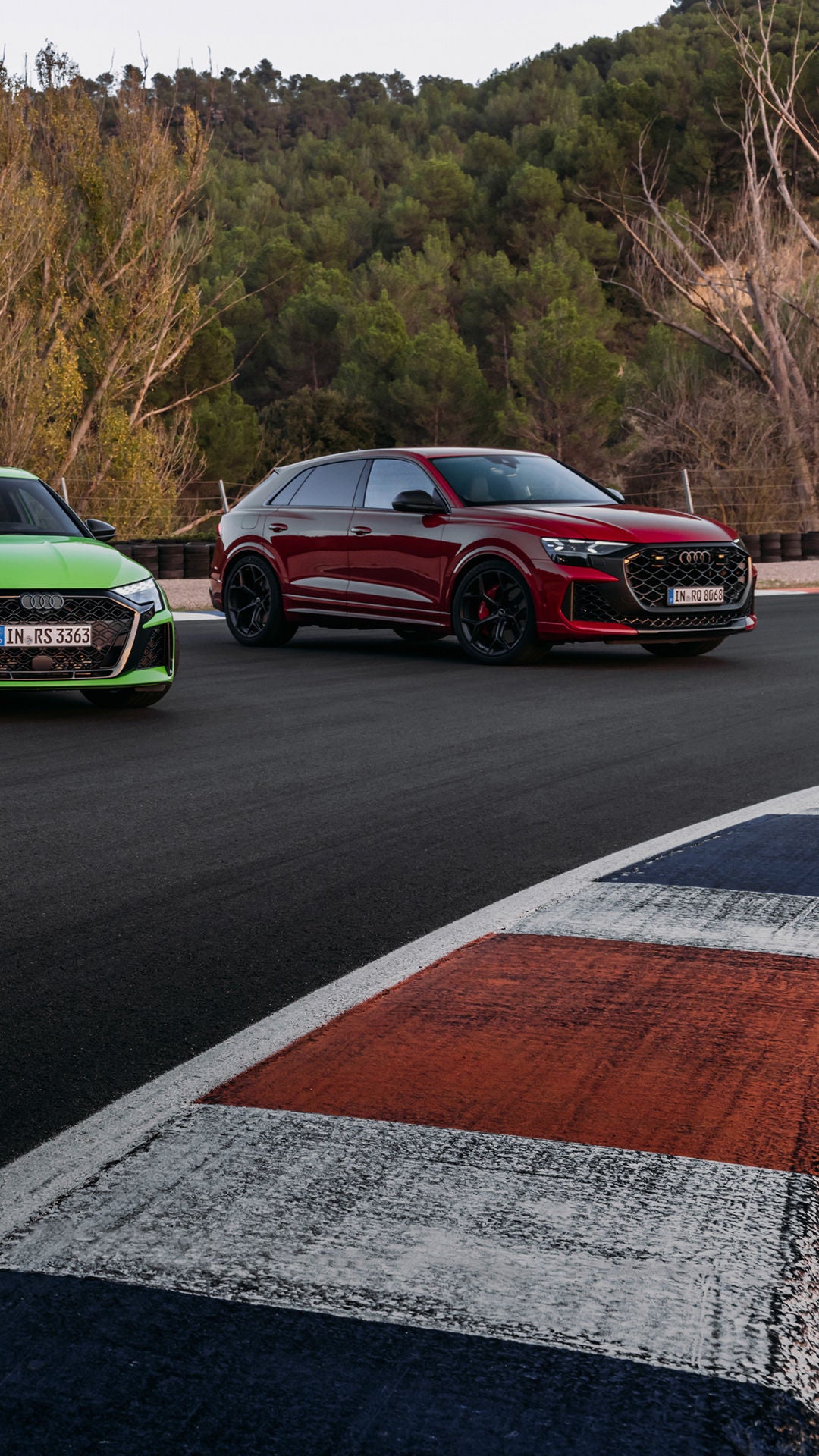 Audi sports cars lined up