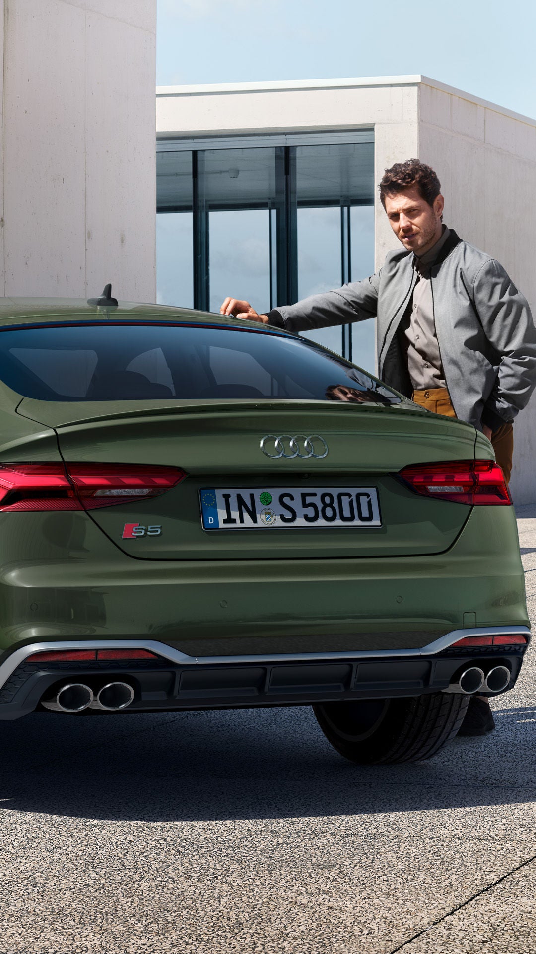 Rear view of the Audi S5 Sportback