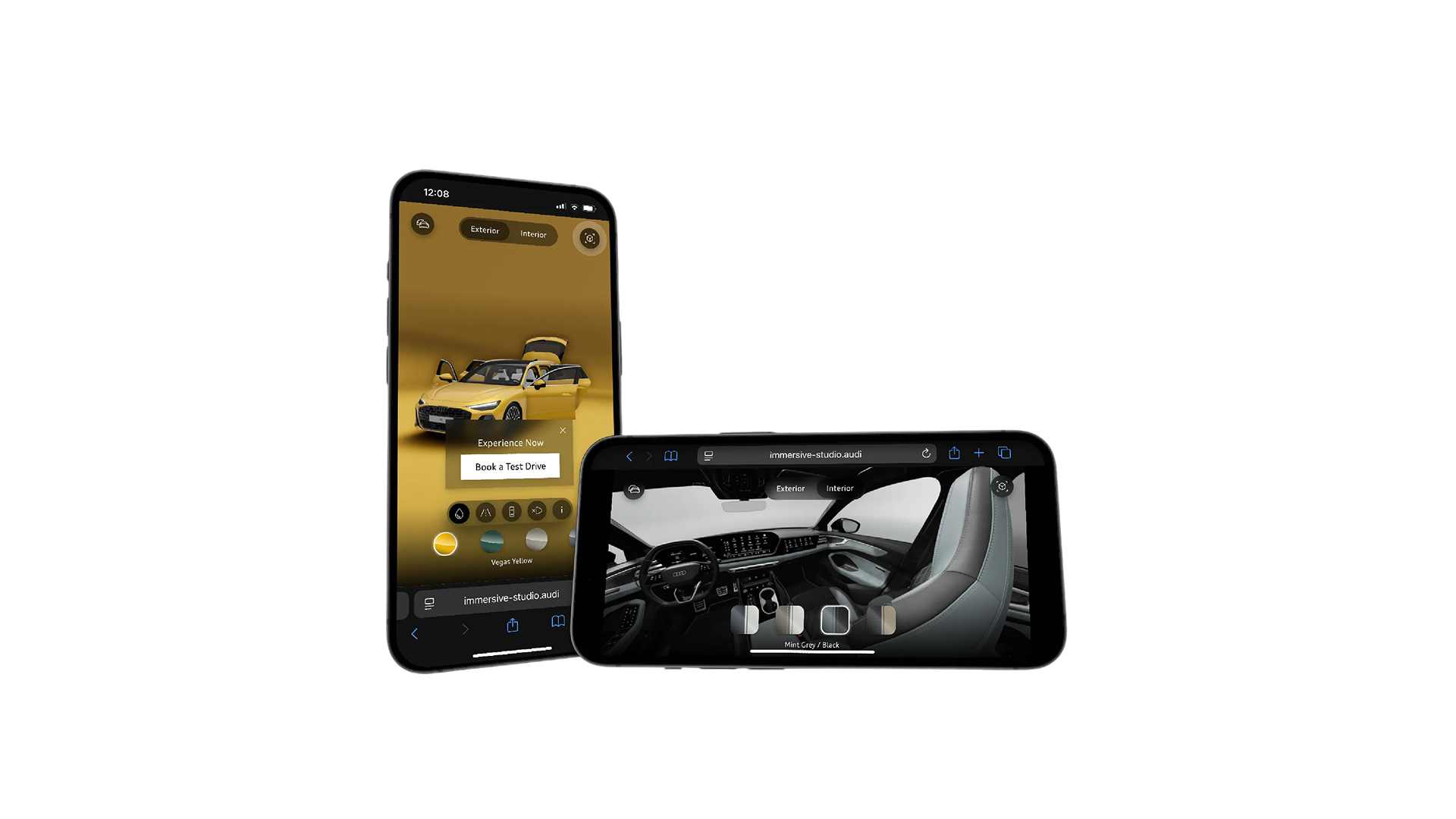 Visualisierungsservices von der AVP auf zwei Handys dargestellt