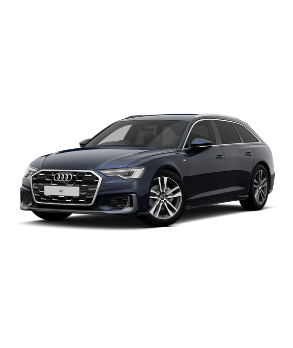 Blue Audi A6 Avant s-line trim on a transparent background.