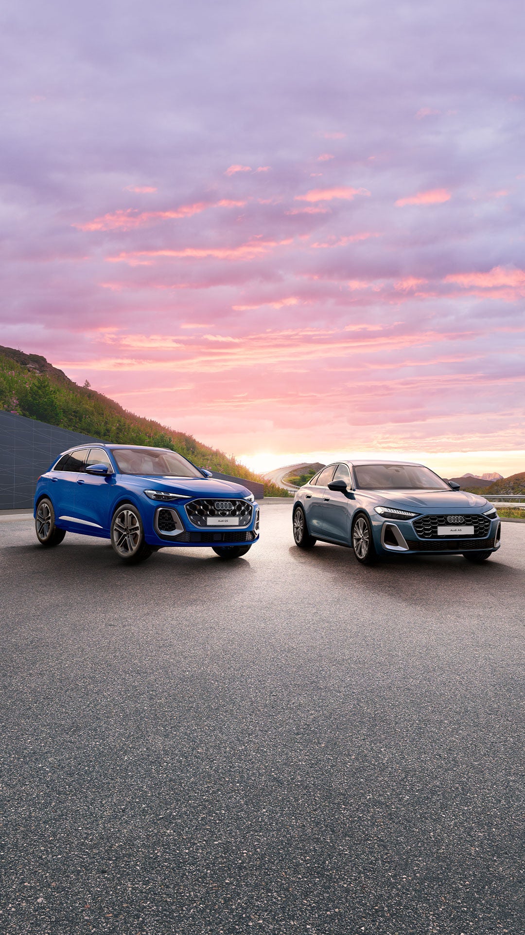 Audi A5、Audi Q5が横に並んでいる写真