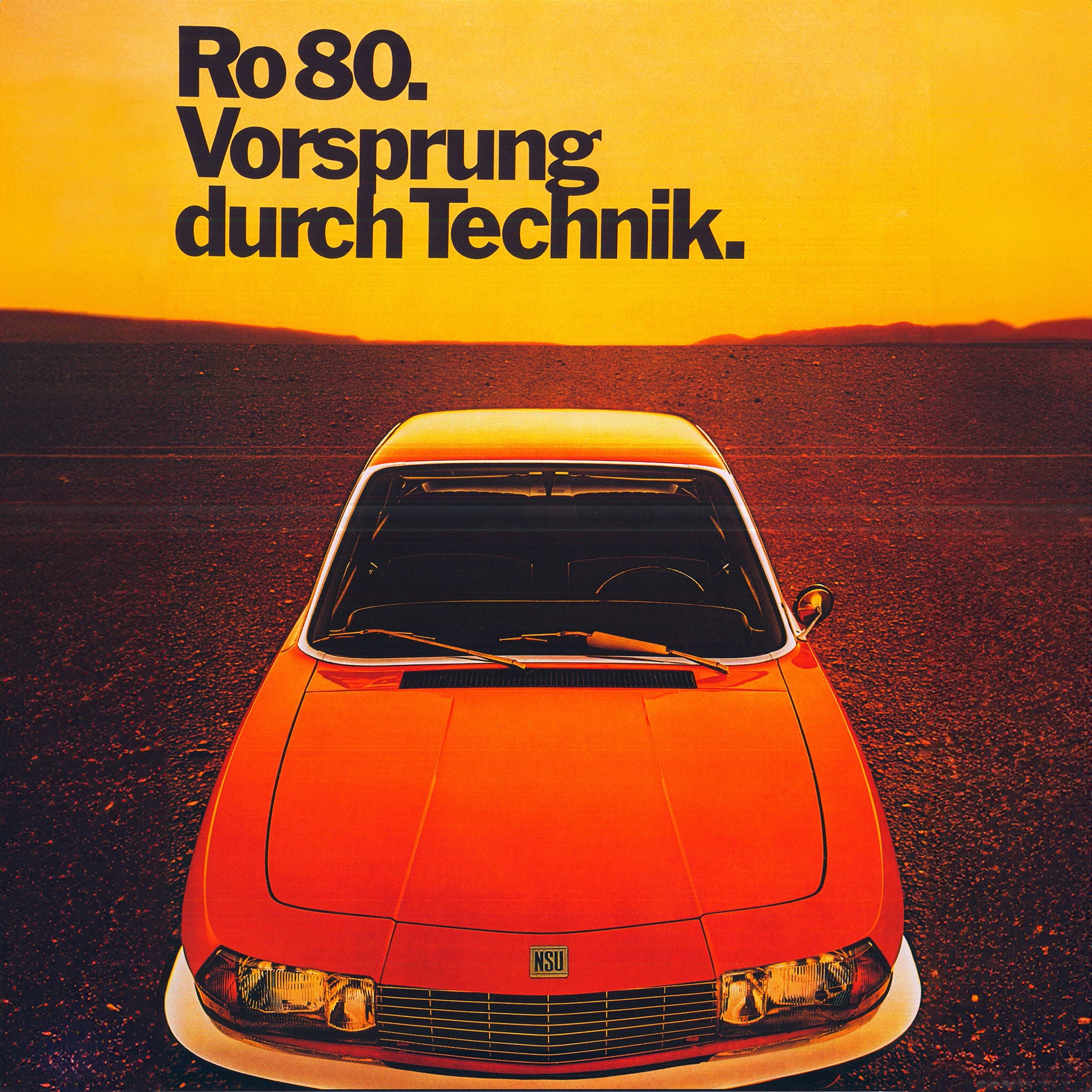Poster from 1971 with the new advertising slogan “Vorsprung durch Technik”.
