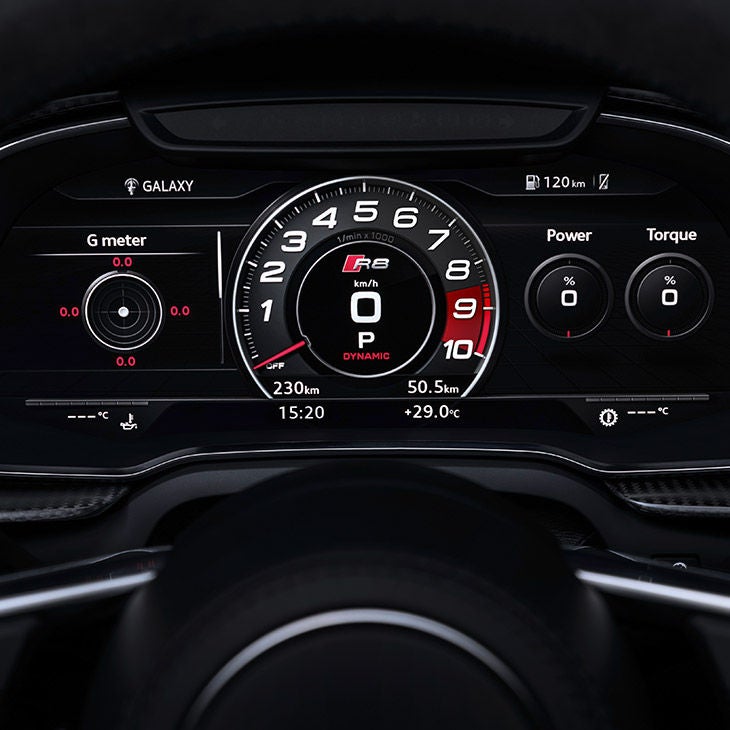 Audi virtual cockpit in the Audi R8 Coupé V10 performance quattro
