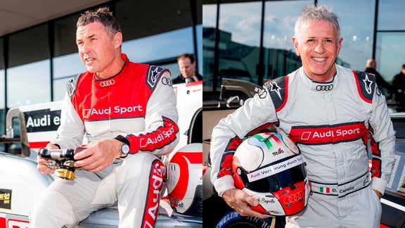Los ganadores de Le Mans y pilotos del DTM: Tom Kristensen (izquierda) y Dindo Capello (derecha). 
