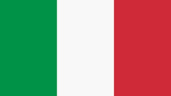 Flag of Italy with three vertical stripes in green, white, and red.
