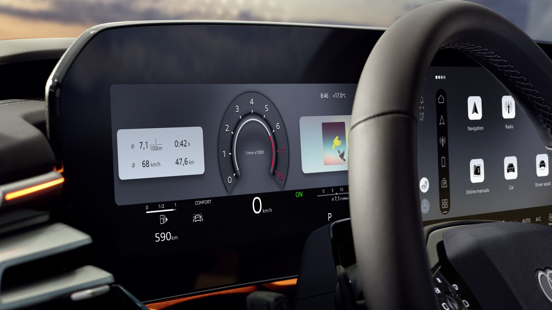 Close-up of the driver display in the A5 Saloon.